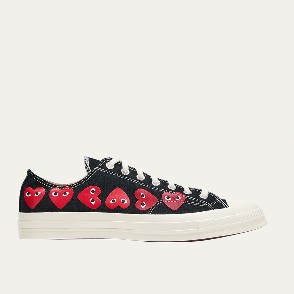 COMME des GARCONS PLAY Converse Multi Heart Low Top in Black - Picture 9 of 9